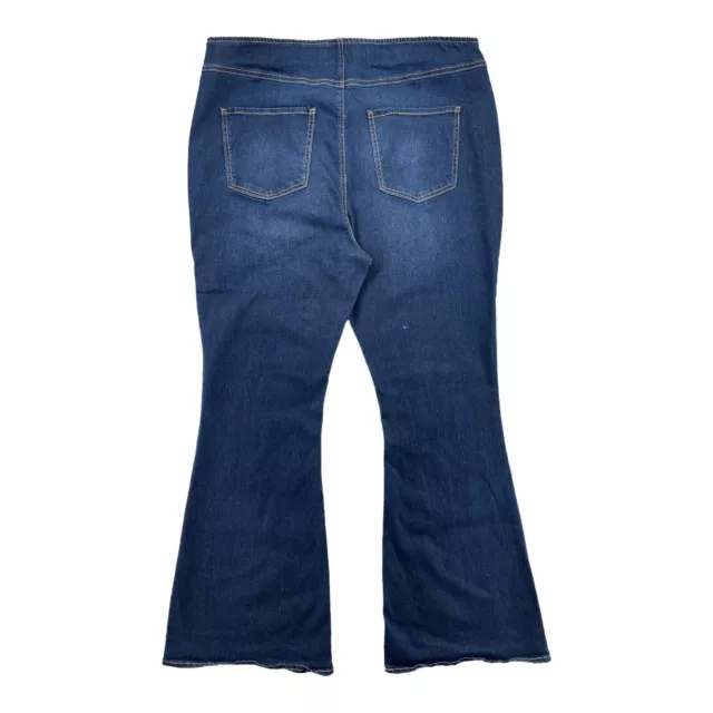 No Boundaries Women Jeans Juniors Size 3XL/21 Dark Blue Flared Stretch Jegging