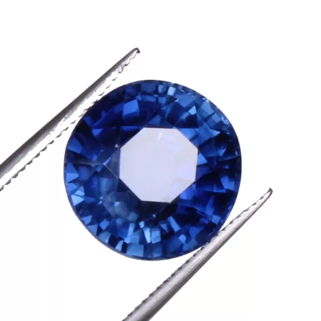 Natural Blue Sapphire Cornflower 8.20 Ct Round Heated Loose Certified Gemstone