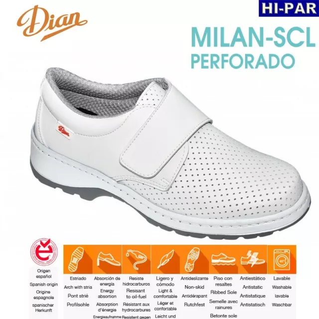 Zapato DIAN MILAN-SCL PERFORADO blanco