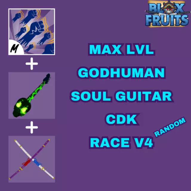 Blox Fruit Account Lv:2450Max, Awaken DArk, GodHuman, Soul Guitar, Unverified Account