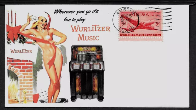 1950 Wurlitzer Juke Box Ad Featured on Xmas Collector's Envelope *A127