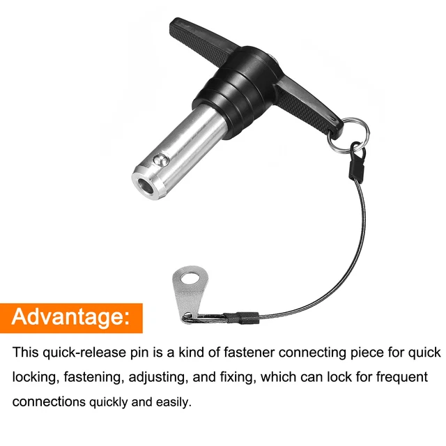 T HANDLE LOCKING Pins, PushButton Quick Release Pin with Lanyard (20mm