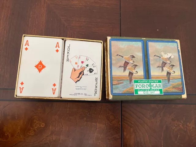 2 Vintage 1947 Forcolar Playing Cards Complete Two Decks