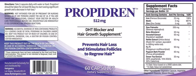 Propidren by HairGenics - DHT Blocker with Saw Palmetto To Prevent Hair Loss 3