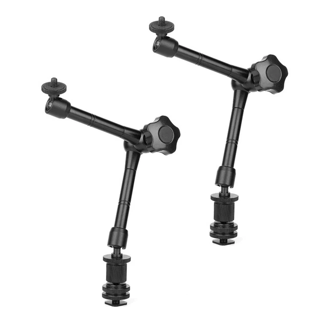 2X Brazo Mágico11 Brazo Articular Fricción Mágica con Zapatilla Montar & 1/4Y9J1