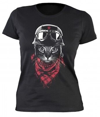 Lady Camicia Biker-Katze Shirts 4 Ragazze Donna T-Shirt Geburtstag-Geschenk