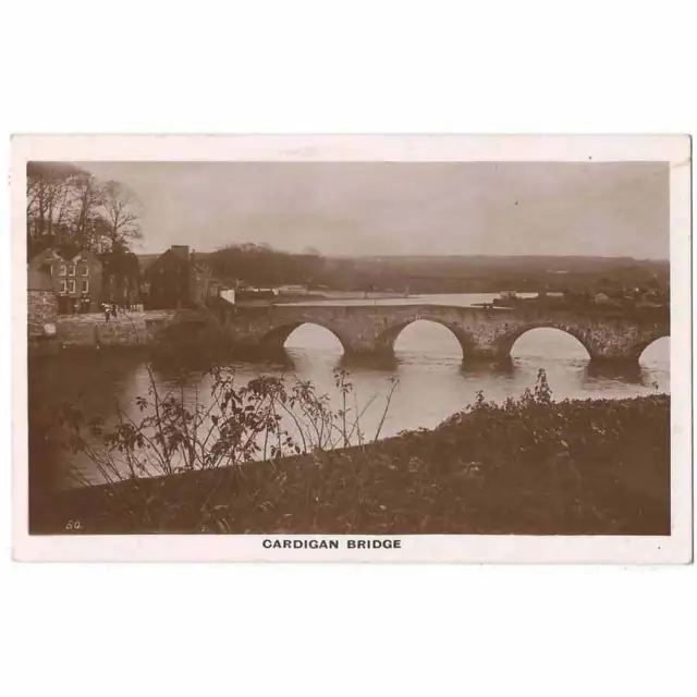 CARDIGAN Bridge, Cardiganshire RP Postcard Postally Used 1916
