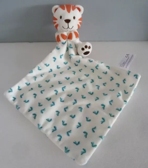 Ni1. DOUDOU C.A.D TIGRE MOUCHOIR blanc orange bleu vert marron CAD - ETAT NEUF *