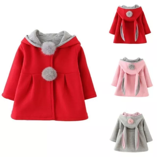 Baby Mädchen Plüsch Kapuzenjacke Winter Mantel Ostern Hasen Kostüm Lange Ohren . 2