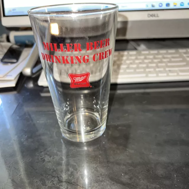 Miller Beer Drinking Crew pint Beer Glass