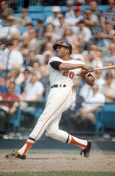 Baltimore Orioles Frank Robinson in action, at bat vs Boston Red S - Old Photo