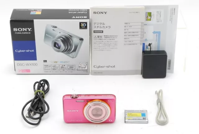 【N MINT】SONY Cyber-shot DSC-WX100 Pink Digital Camera 10.0x Optical zoom JAPAN