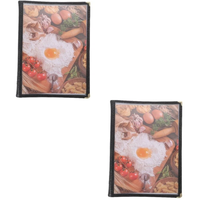 2 pz 1 libro con menu cover supporto clear menu libro libro pasto prezzo cartella Res