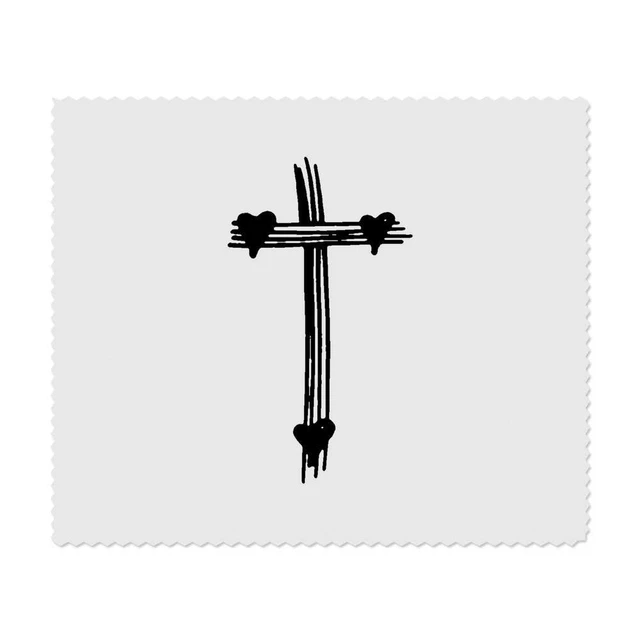 2 paños de limpieza de lentes/gafas de microfibra ""Heart Cross"" (LC00018860)