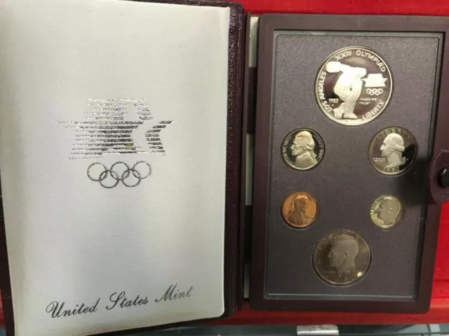 1983-S Prestige Set 6 Coins Proof Olympic w/SILVER First Year!