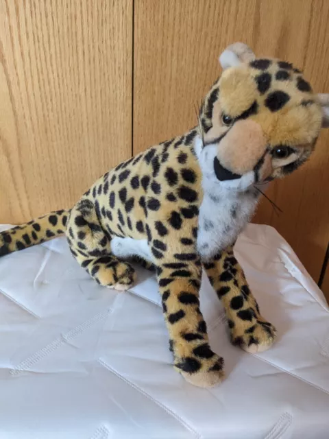 Vtg Realistic K&M International Cheetah Plush 15”  Body Stuffed Animal