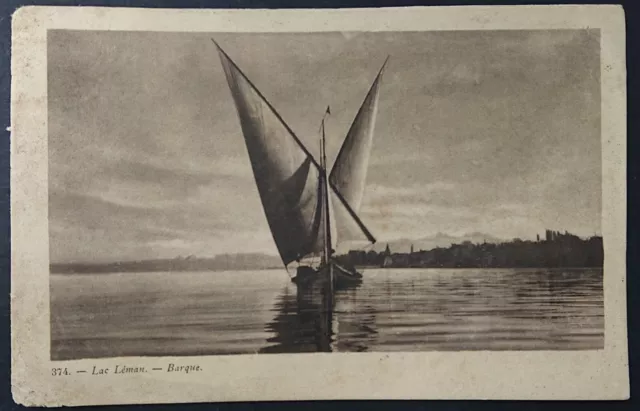 Ansichtskarte, Lac Léman / Genfersee, Barque, international 22.12.1906