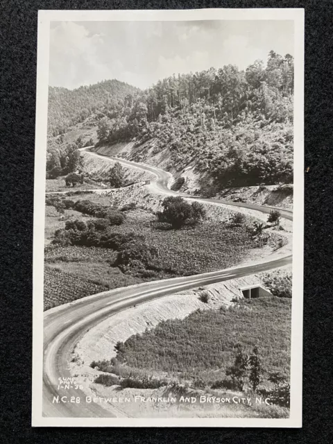 Antique Bryson City North Carolina NC Highway 28 RPPC Photo Postcard