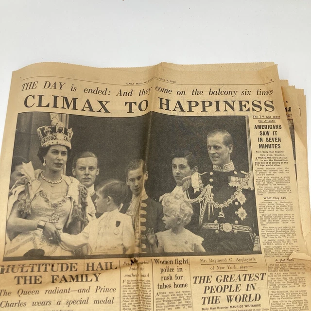 DAILY MAIL BUNDLE JUNE 1st 2nd 3rd 1953 ELIZABETH II CORONATION SPECIAL