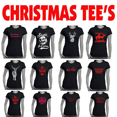 Funny Christmas T Shirts Xmas tee's Funny T shirt offensive Ladies tshirts