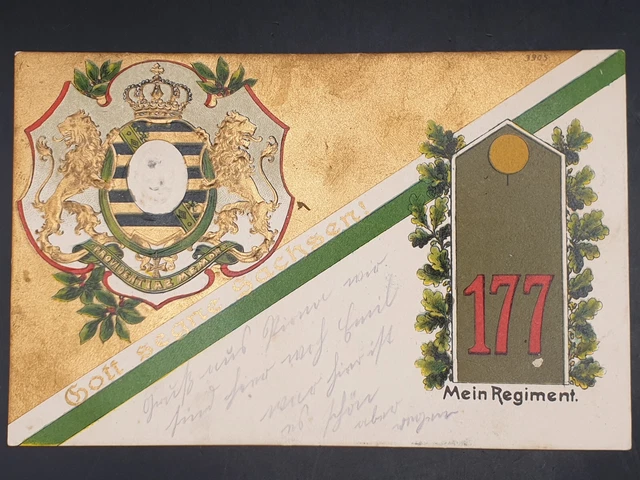 Ak Ansichtskarte Postkarte Feldpost Infanterie-Regiment Nr. 177 Sachsen 1916