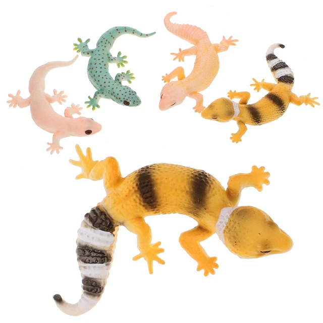4 Pcs Realistic Reptile Figure Simulation Lizard Model Toddler Crawl Statue