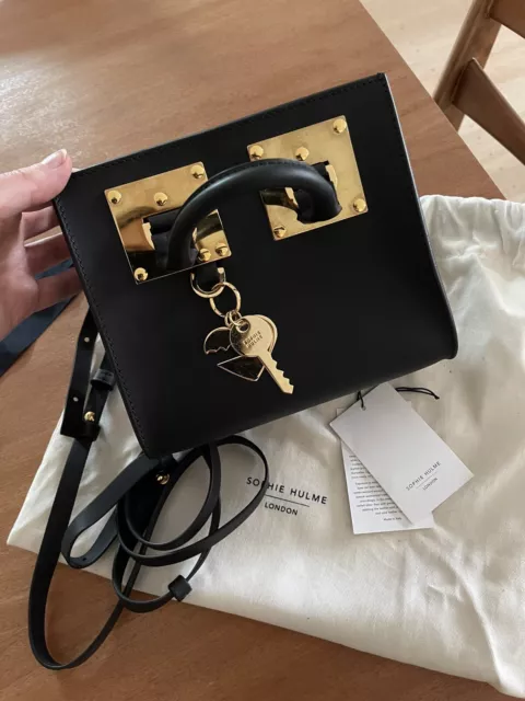 SOPHIE HULME Albion Box matte-leather shoulder bag Black & Gold