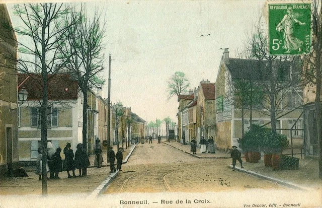 CPA 94 BONUIL RUE DE LA CROIX (animated cpa)