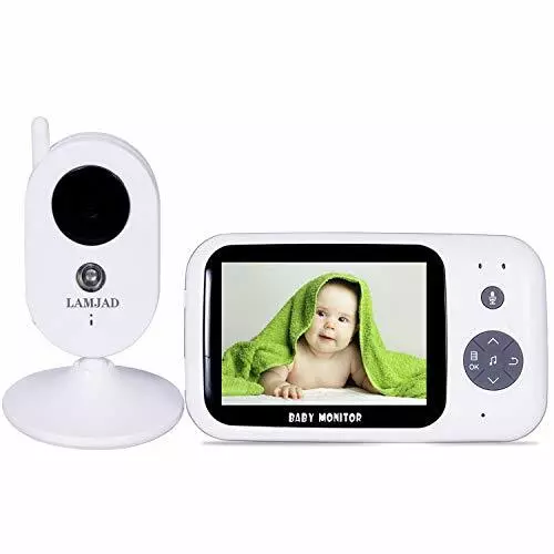 Baby Monitor, LAMJAD 3.2'' Video Monitor with Camera and Audio, Auto...