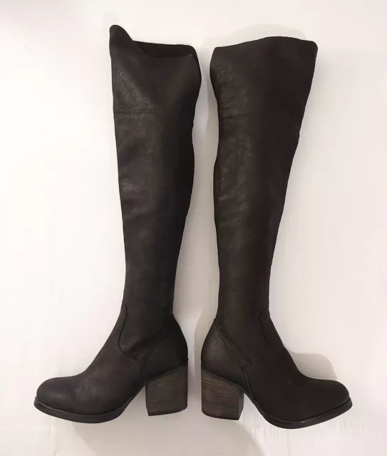 Black Leather Tony Bianco Knee Hi Boots Size 5 (AUS)