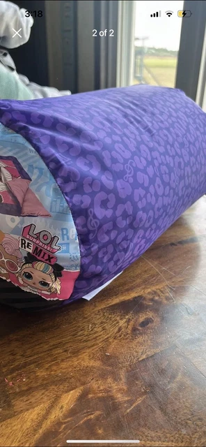 LOL Muñeca Surprise Niños Saco de dormir 28x56 Púrpura Rosa con Cremallera Alrededor Niños
