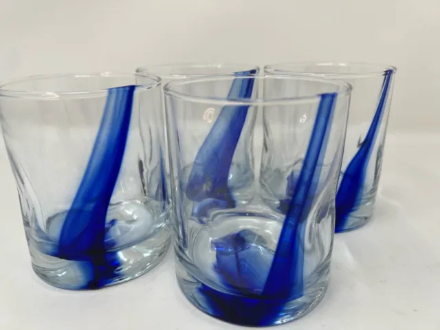 Libbey Blue Ribbon Impressions Rock Glasses 12 oz Set of 6