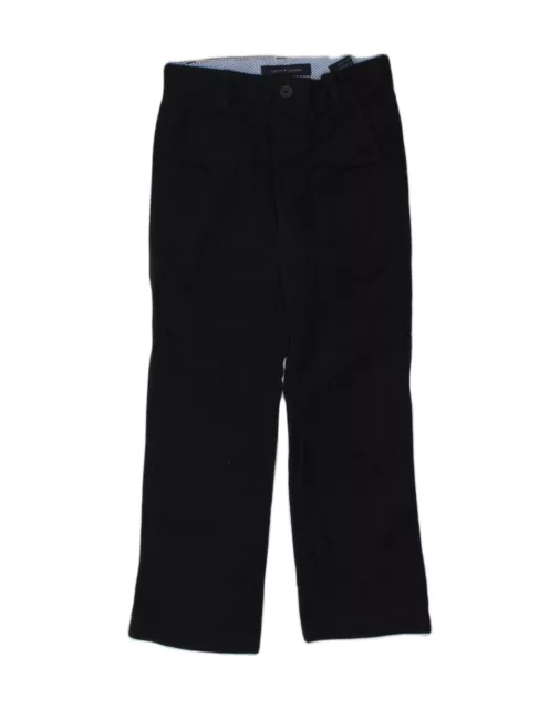 TOMMY HILFIGER Boys Straight Casual Trousers 7-8 Years W24 L22 Navy Blue AC04