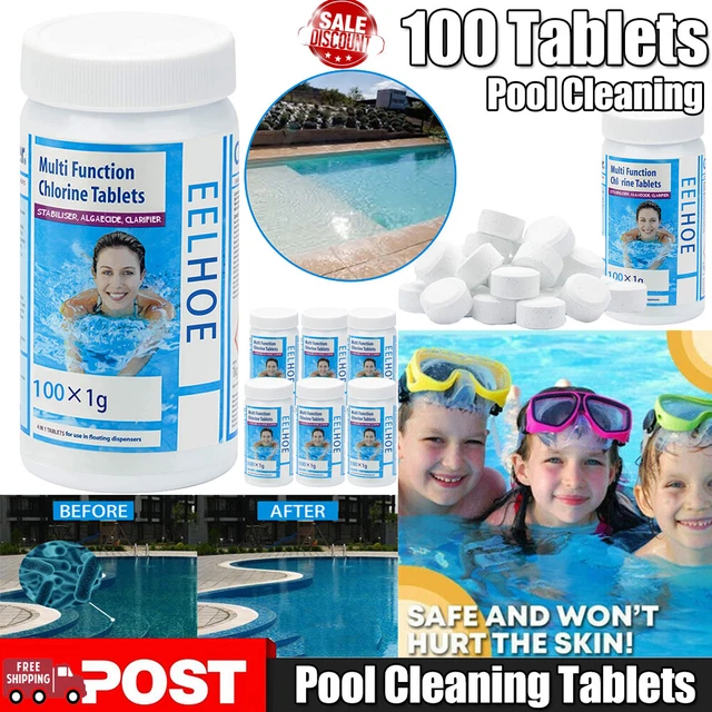100 compresse pulitore piscina serbatoio lavatrice detergente effervescente DE