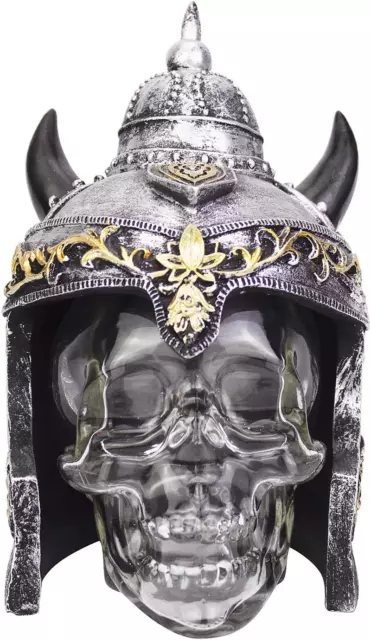 Skull with Viking Helmet Liquor Decanters Whiskey Vodka Crystal Skull Head Decan