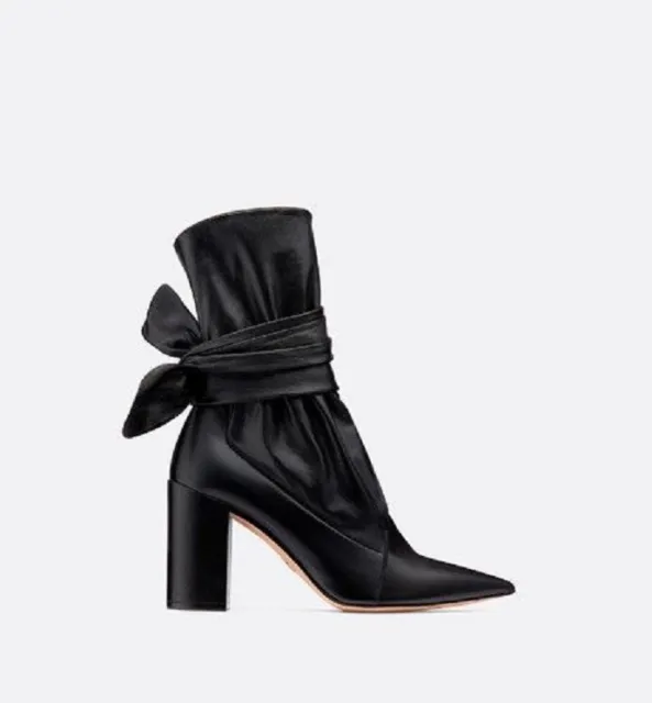 *BNIB* Christian DIOR - Huggy Black Leather Ankle Boots - 38