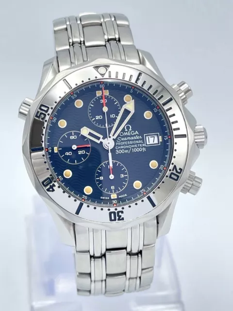 Omega Seamaster Professional 300m Chrono 2598,80 blaues Zifferblatt 41 mm volle Größe Auto