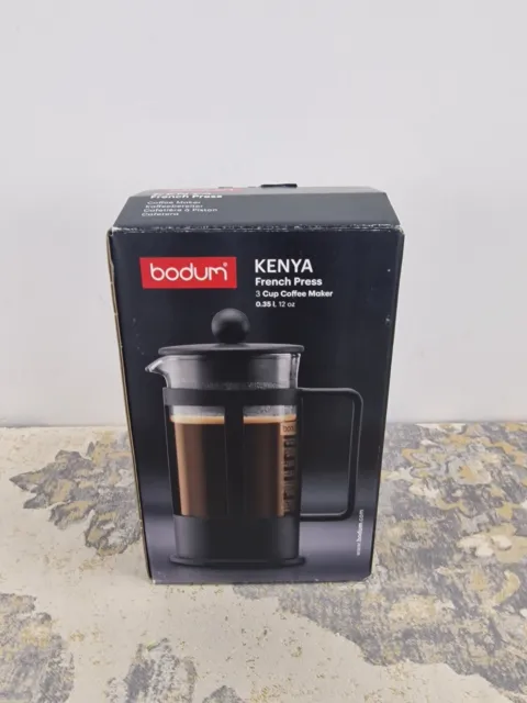 BODUM Kenya 3 Cup French Press Coffee Maker, Black, 0.35 l, 12 oz - B13