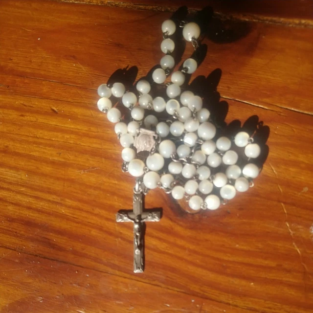 Chapelet Argent Et Nacre Ancien