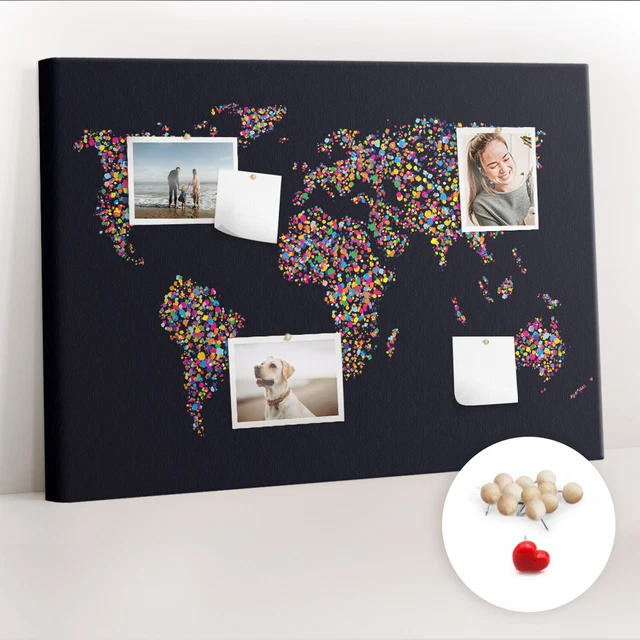 Bacheca In Sughero Con Cornice Legno 50x35 Cm - Pannello Per Appunti E Foto - Foto 10