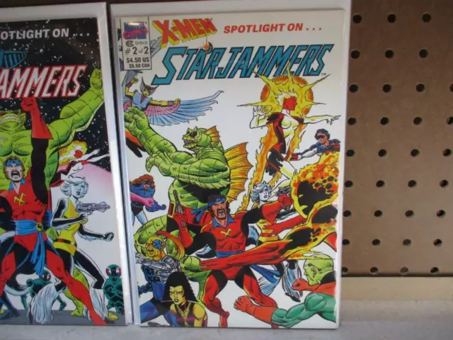 X-Men Spotlight on Starjammers 1 & 2 1990 8.5 VF+ set lot of 2 comics Marvel 3