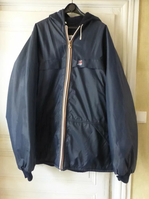 Veste Bomber Vintage K-Way Des Années 70 - Taille S - Bleu - État Collector