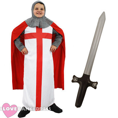 Ragazzi Cavaliere Medievale Costume Bambino St Georges Day Costume Inghilterra Crusader