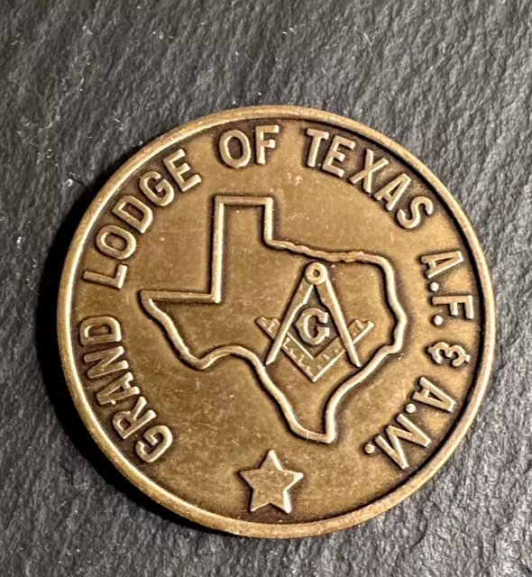 Freemason Grand Lodge Of Texas 1986 Grand Master Perry Parker Medal Token