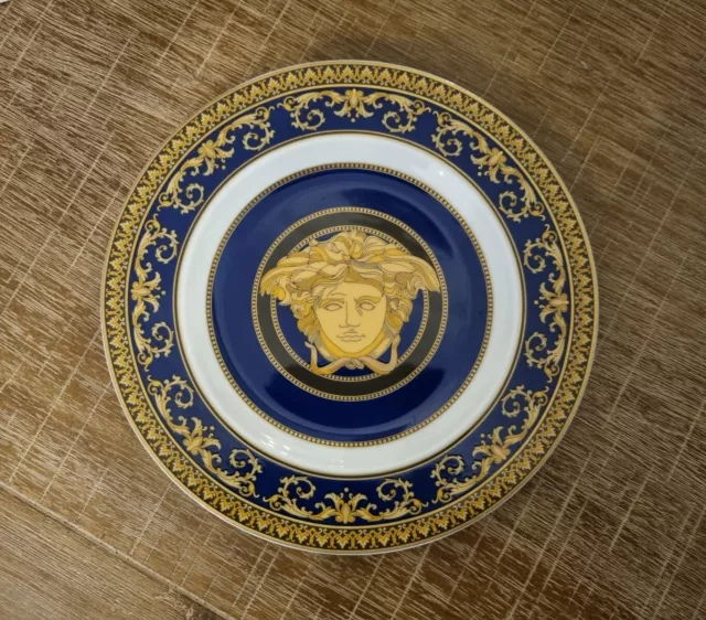 Rosenthal Versace Medusa Blue Bread Wall Plate 18cm RRP$209