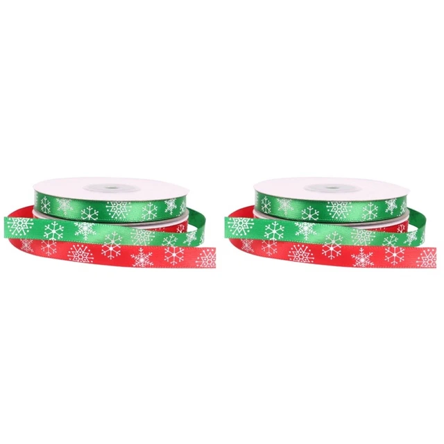 4 Rollen von 1 cm Weihnachten Schneeflocke Band Weihnachtsgeschenk Dekorative