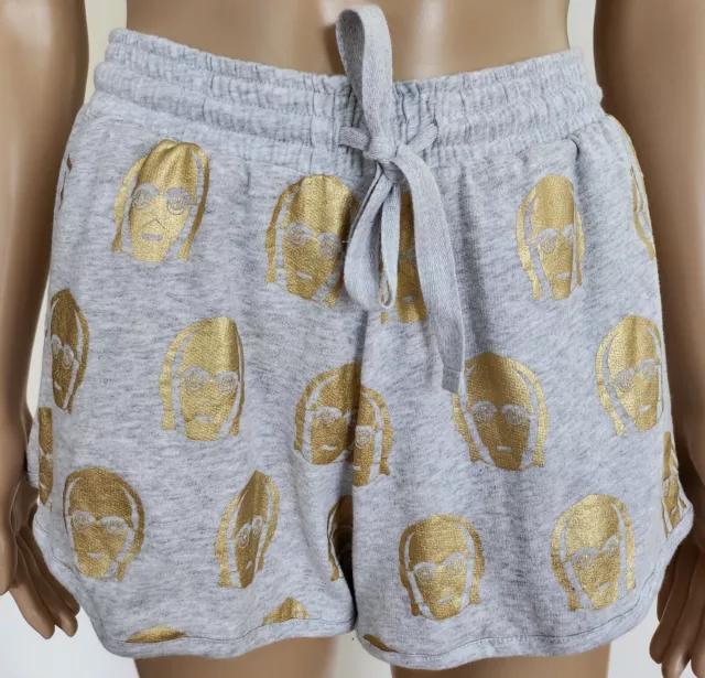 PETER ALEXANDER PJS Womens Star Wars C-3PO Grey Gold Shorts Size XS/8 BNWT PJ