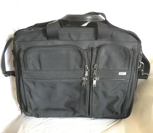 Used TUMI Alpha 2 Black Expandable Organizer Laptop Briefcase
