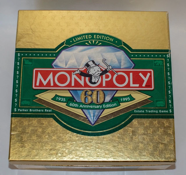 VINTAGE 1995 MONOPOLY 60th Anniversary Limited Collectors Edition Board