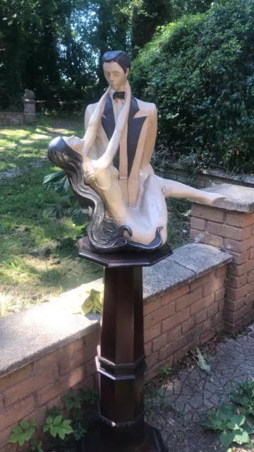 Large Figurative Art Deco Sculpture Of Male/Female Couple Charleston Dancers 3